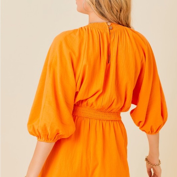 NWT Orange Gauze Romper - Picture 3 of 3
